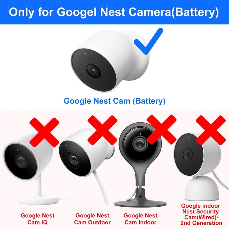 delilyn Power Adapter for Google Nest Cam Outdoor or Indoor, Battery-2nd, 10ft/3m Flat Weatherproof Outdoor Charging Cable Provide Continuous Power Supply for Your Nest Camera - White - Image 2